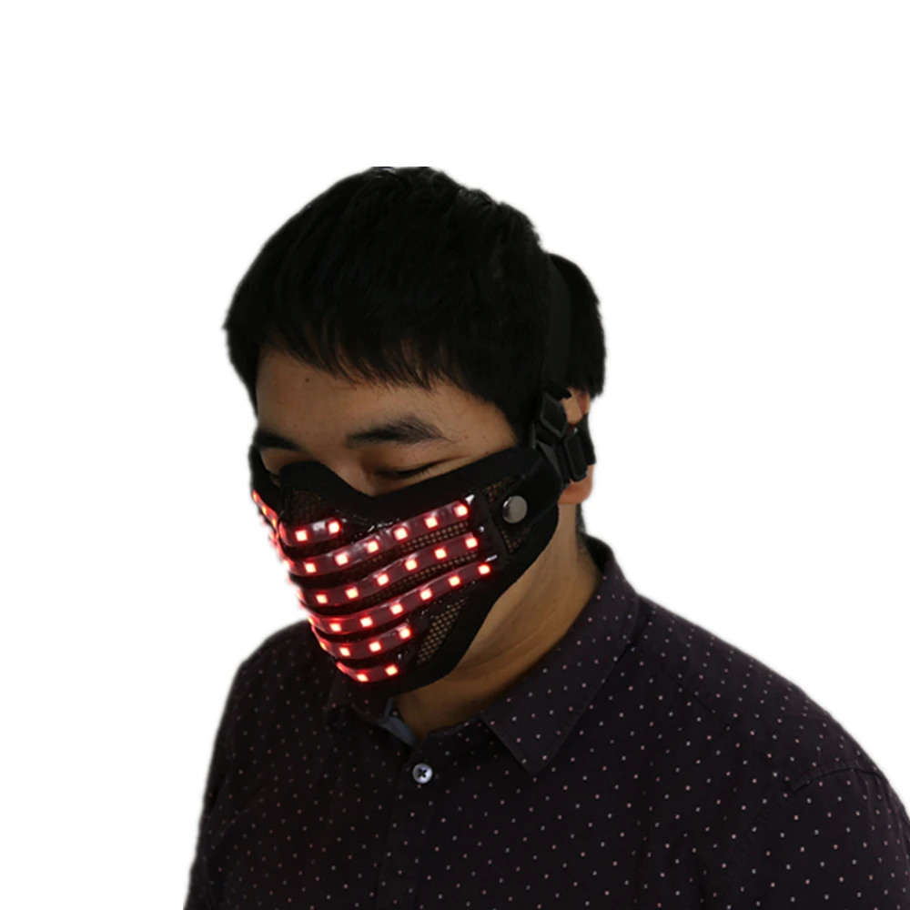 Светодиодный светильник RGB маска для лица героя диджея вечерние Светодиодные
