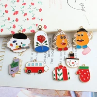 10pcslot new arrival enamel christmas charms for jewelry making and crafting earring pendant bracelet and necklace charm