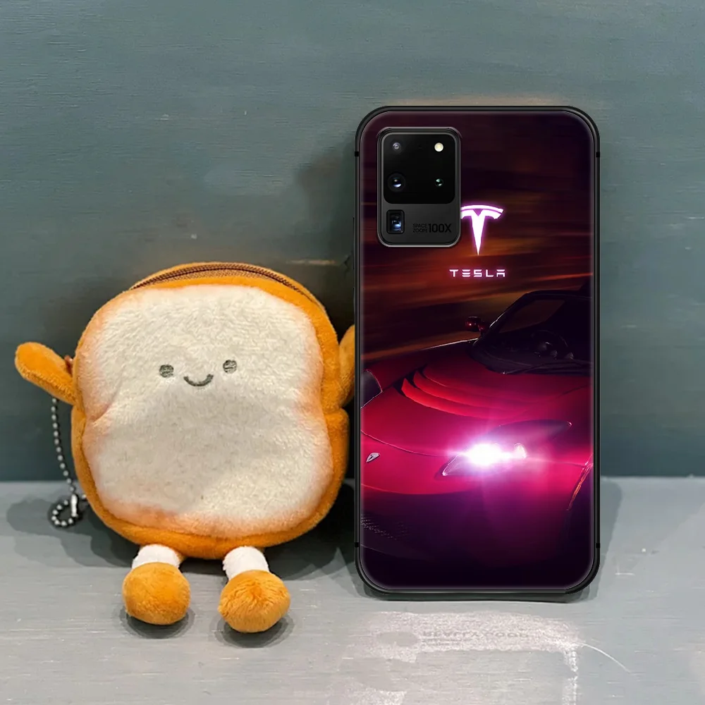 

Tesla Car Phone Case Cover Hull For Samsung Galaxy S 7 8 9 10 e 20 FE uitra plus Note 9 10 20 black Funda Tpu Cell Silicone
