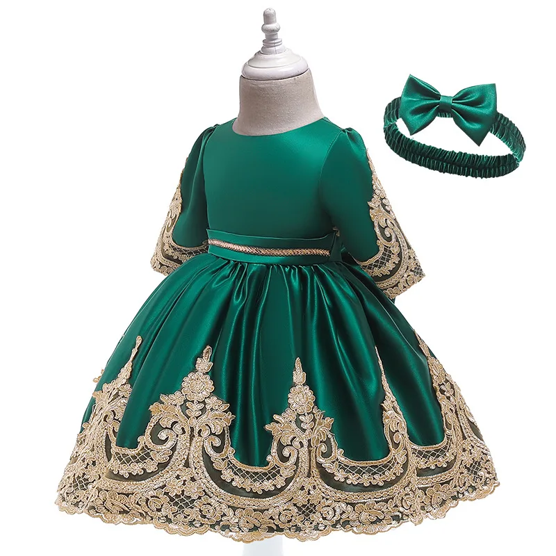 Платье для девочек Свадебная вечеринка вышивка с золотыми блестками принцессы