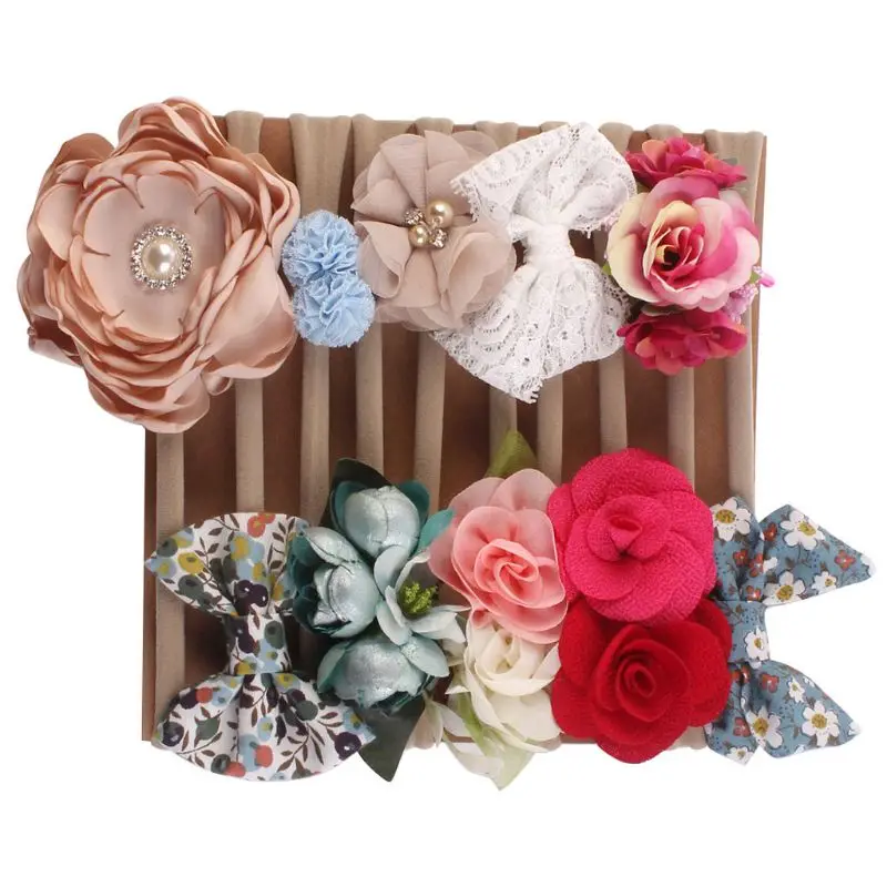 

10 Pcs Baby Headband Elastic Floral Baby Kids Girl Head Wraps Children Hair Band F3ME