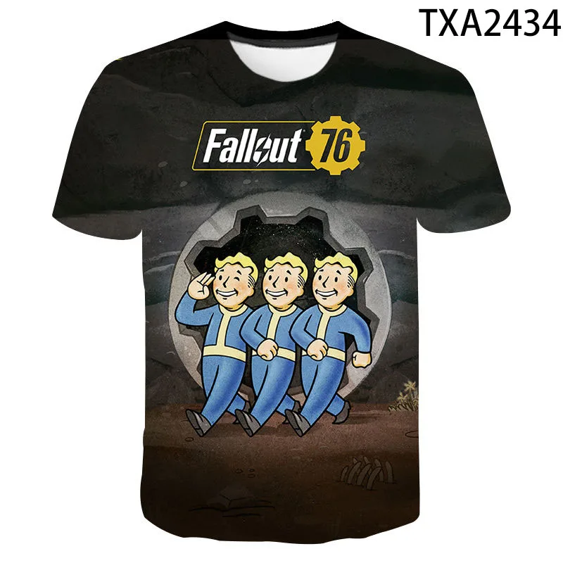Игровые футболки Vault Tec Fallout 76 2 3 4 повседневные модные для мужчин и женщин детей