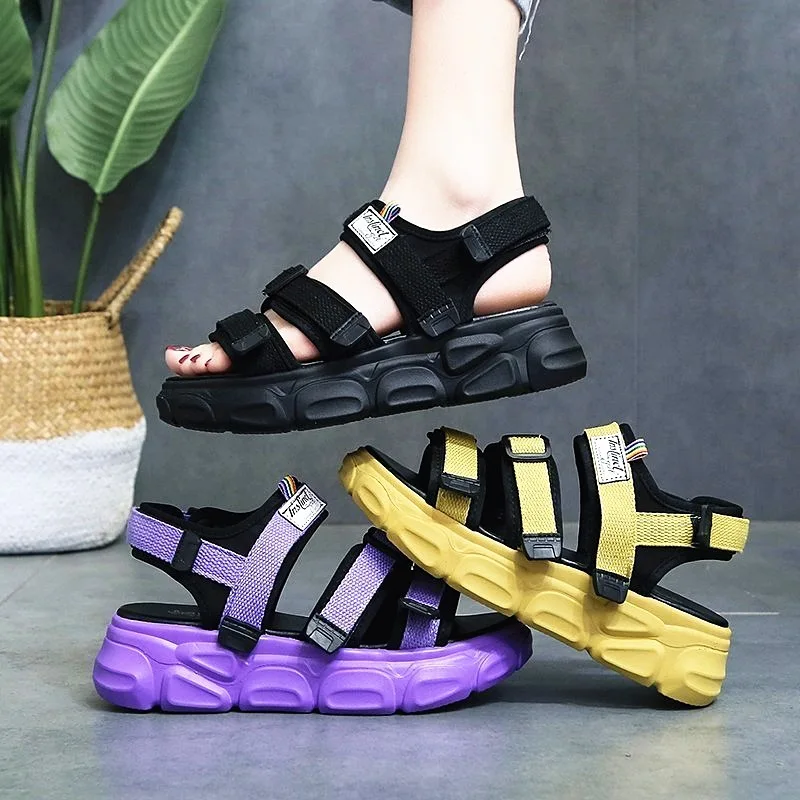 

Flat Sandals Lady 2021 Beach Shoes Women's Summer Footwear Platform Sandals Women Shoes Woman Fashion Sandles Female Heels New