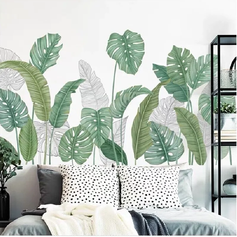 Стикер на стену оконный стеклянный стикер s стерео papel де parede банановый лист
