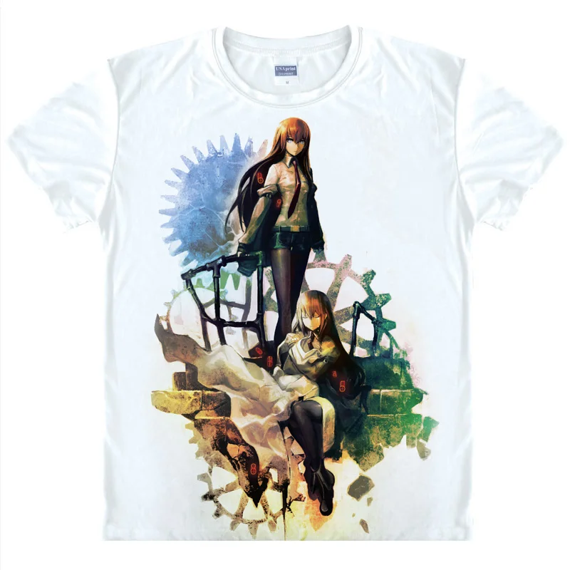 Футболка с принтом Steins Gate Makise Kurisu Шиина маюри косплей аниме топы летние