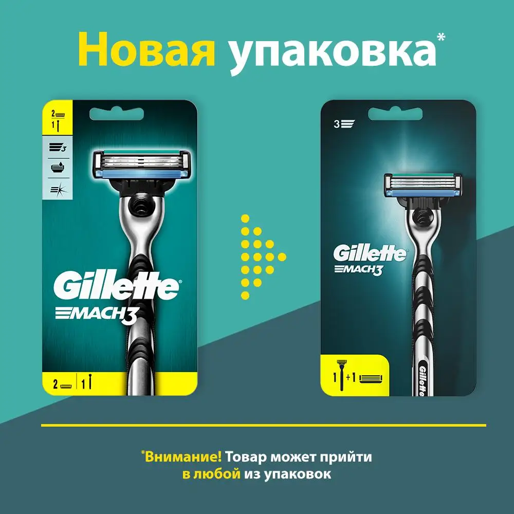 Мужская бритва Gillette Mach3 с 2 сменными кассетами |