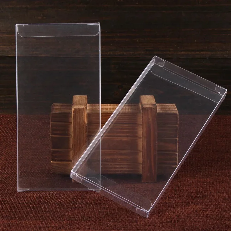 

50pcs 10x10x1cm Simple clear PVC Box packing boxes plastic jewlery candy packaging boxes Jewelry packing holder PVC