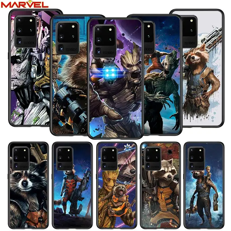 

Rocket Raccoon Marvel for Samsung S20 FE Ultra Plus A91 A81 A71 A51 A41 A31 A21S A72 A52 A42 A02S Soft Black Phone Case