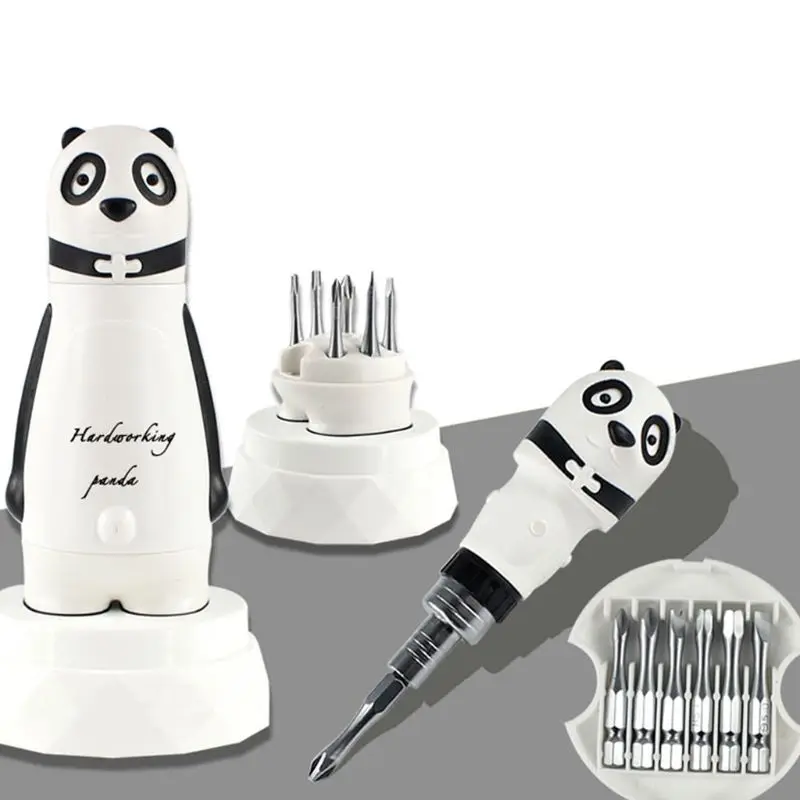 

Cute Panda Ratcheting Multi-bit Magnetic Screwdriver Quick Load Multifunction Mini Household Repair Tools