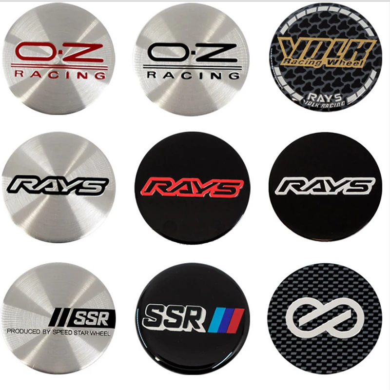 

4pcs 49mm-50mm Wheel Center Hub Cap Sticker Badge Emblem for VOLK OZ RAYS RACING ENKEI SSR Flat Surface