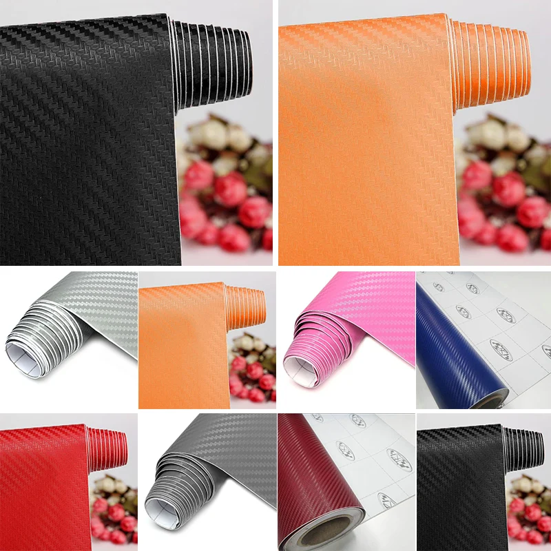 

Roll Car Sticker Sticker Decal Protector Carbon Fiber 50*15.7inch Motorcycle Car Trunk Wrap 127*40cm