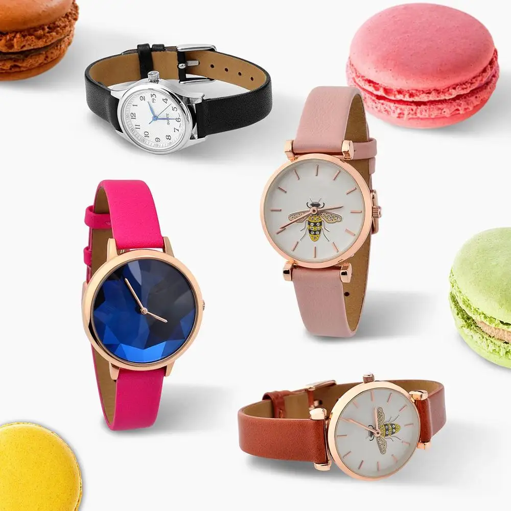 WOCCI Genuine Leather Watch Band 8mm 10mm 12mm 14mm 16mm 18mm 20mm Bracelet for Ladies Stainless Steel Buckle Replacement Strap