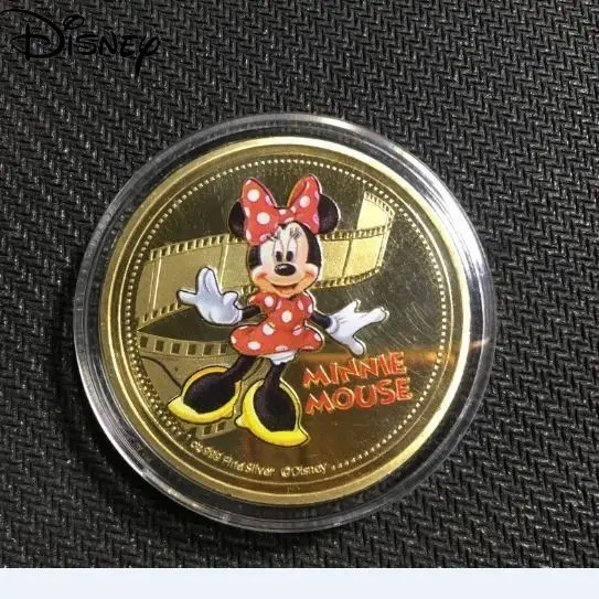 

Disney Cartoon Mickey Color Gold Commemorative Coin Set 7 Cute Creative Small Exquisite Tooth Fairy Gold Coins