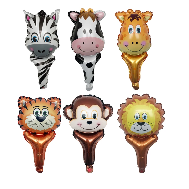 50 шт. мини-Тигр Лев корова животное ручной светильник Гелиевый шар фольга