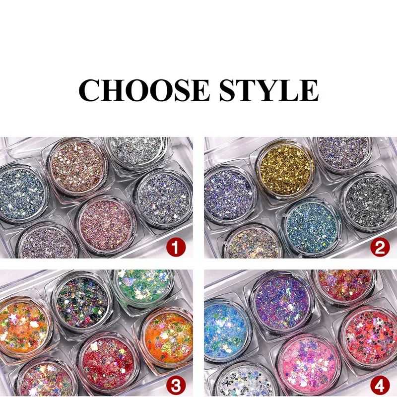 Блестящие тени для век макияж глаз цвета ногтей крем лица блестящий звездный