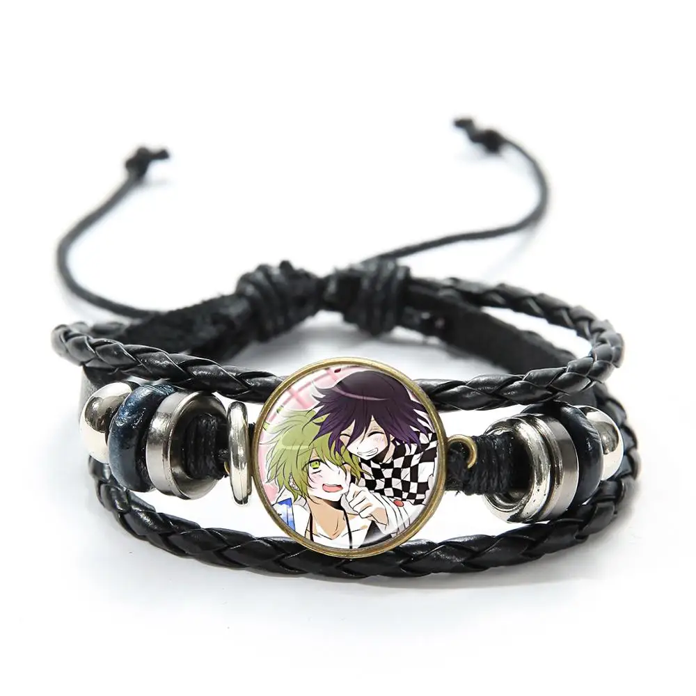 SIAN Cool Game рисунок Собранный тканый кожаный браслет Dangan Ronpa Danganronpa V3 Akamatsu Kaede художественный узор стекло драгоценный камень браслеты