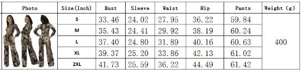 

2021 European new fashion printing casual Jumpsuit slim o-neck long sleeve women's shirt pants