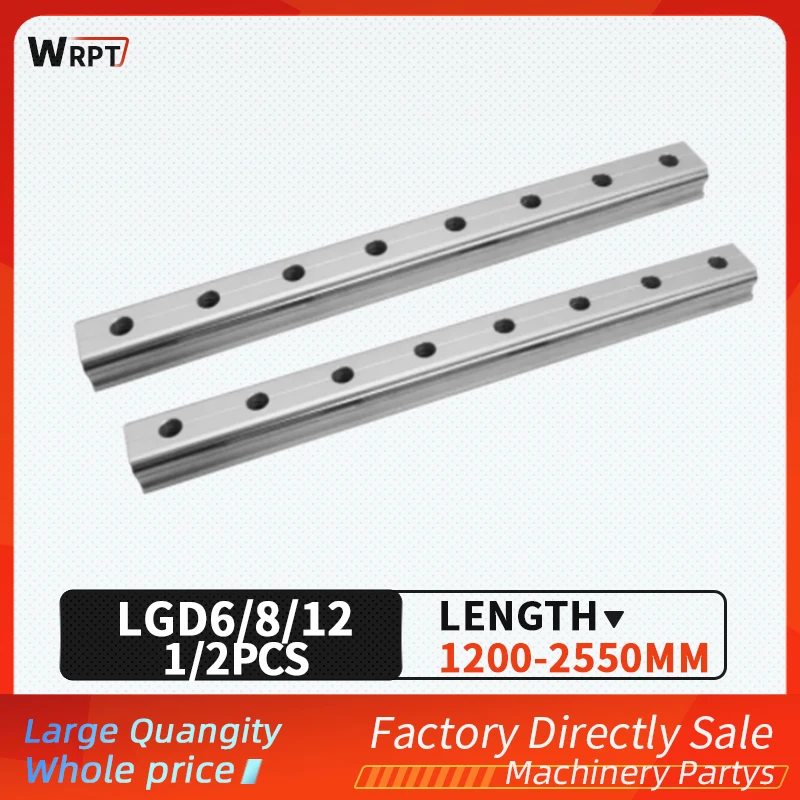

xternal dual-axis linear guide 1/2PC LGD6/ 8 /12 Optical axis woodworking sliding table roller slide, length=1200MM-2550MM