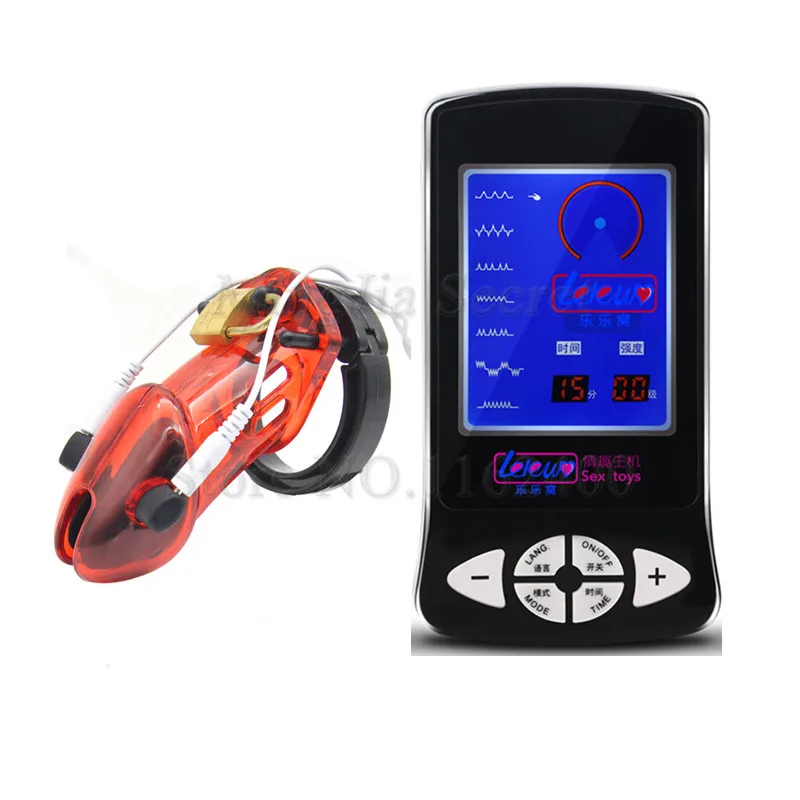 Секс-шоп длинный электрошоковый Мужской Пояс верности клетка для пениса замок