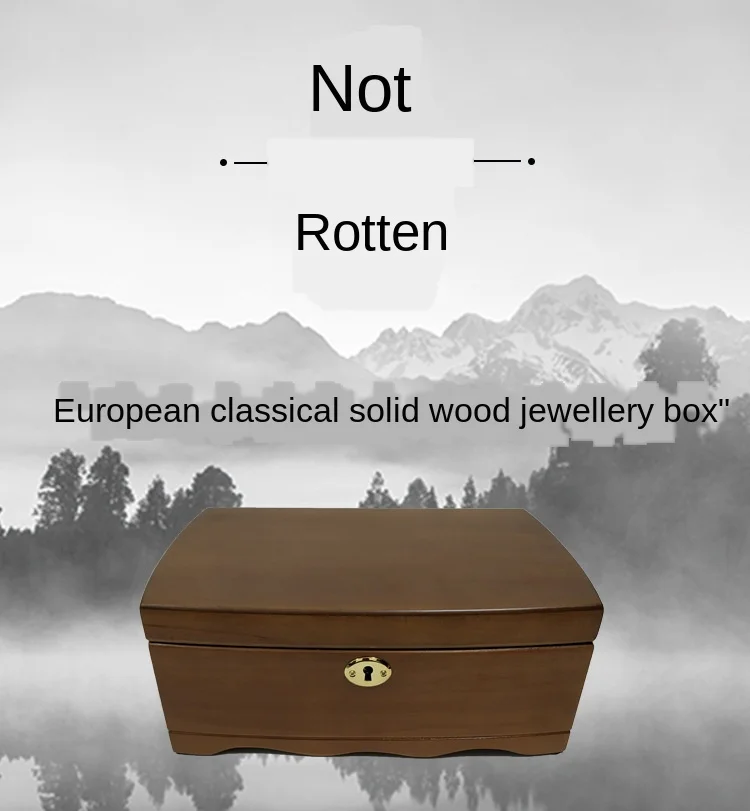 

Wooden Jewelry Case With Lock European Style Luxury Antique Jewelry Storage Box Earings Packaging Home Makeup Organizer