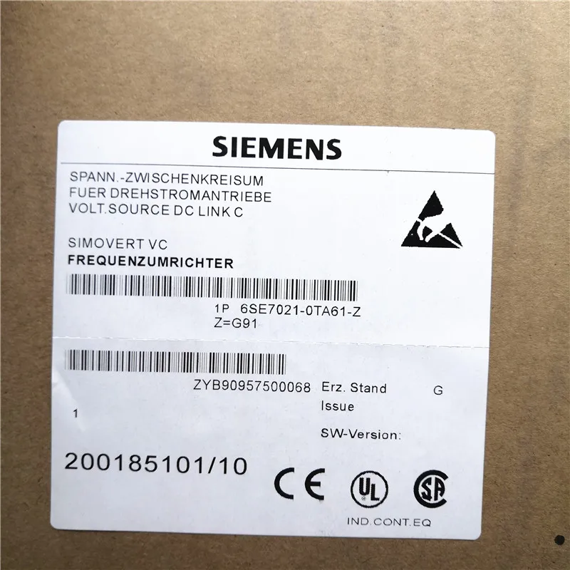 

6SE7021-0TA61-Z( Z=G91)SIMOVERT MASTERDRIVES VECTOR CONTROL INVERTER COMPACT UNIT