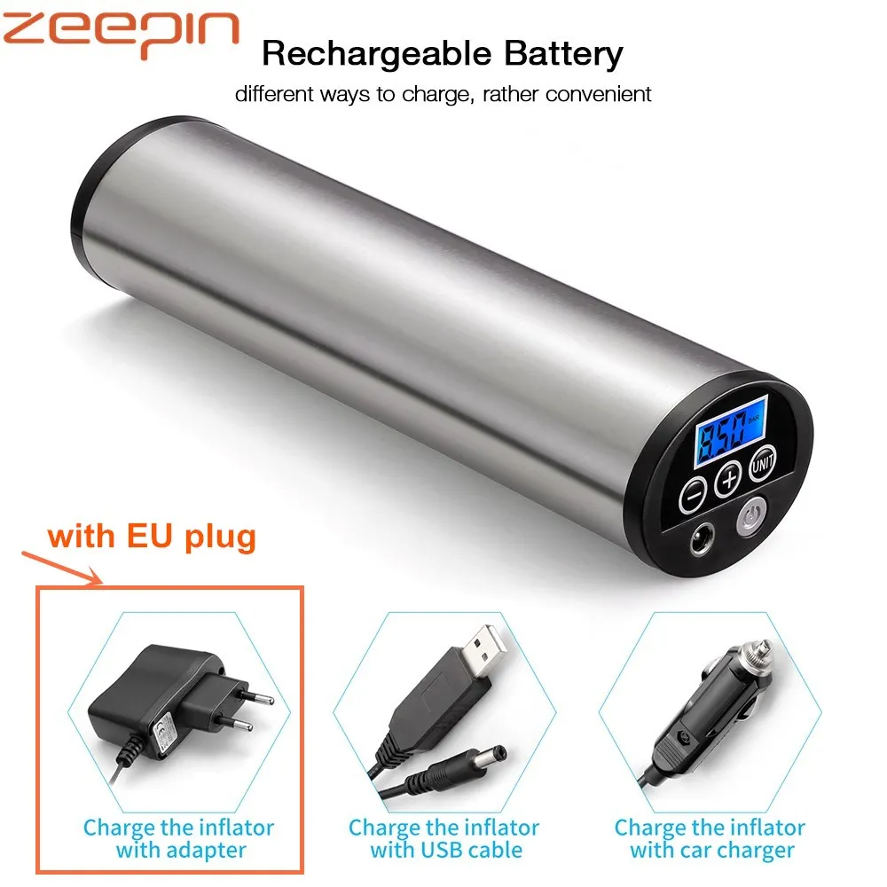ZEEPIN 150 фунтов на квадратный дюйм перезаряжаемый Электрический компрессор 12 в