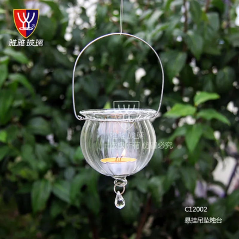 Новый 2 в 1 креативный стеклянный подвесной подсвечник романтичный стеклянная