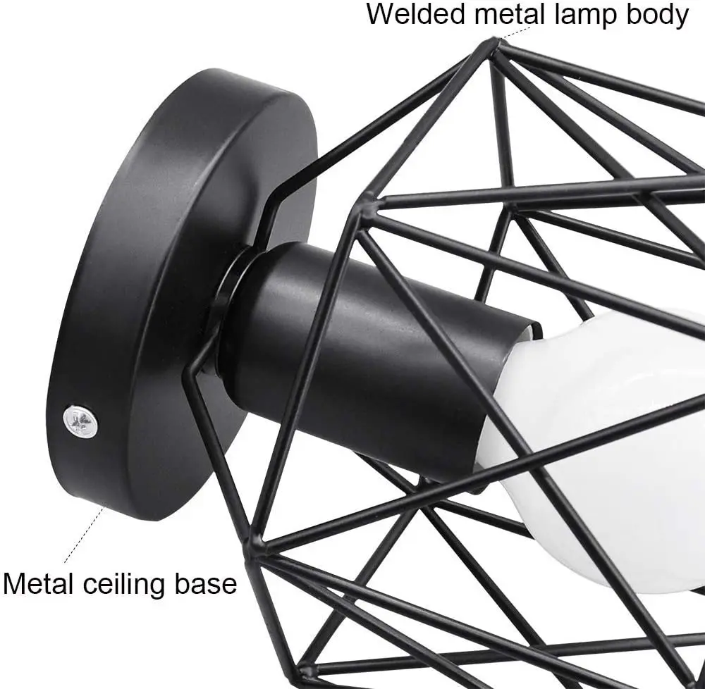 Железный Ретро потолочный светильник приспособление Винтаж промышленный проход