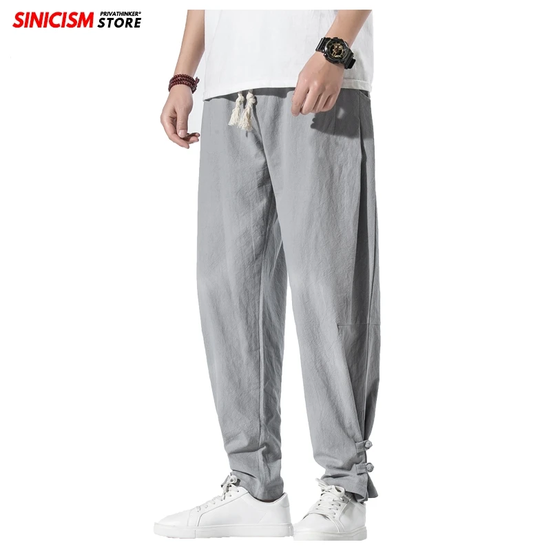 

MrGoldenBowl Store Vintage Oversize Harem Pants Men Summer Fitness Jogger 2020 Male Fashion Pants Chinese Style Trousers Bottoms