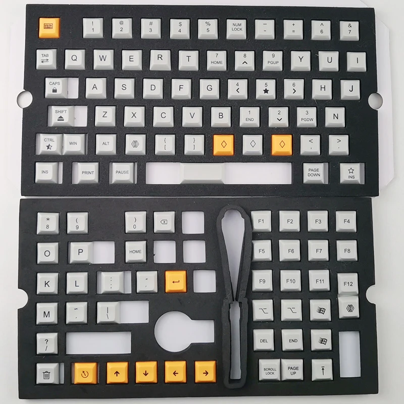 Due Sub 106 ключ DSA Keycaps серо желтый толстый PBT для механической клавиатуры на заказ Xd75re