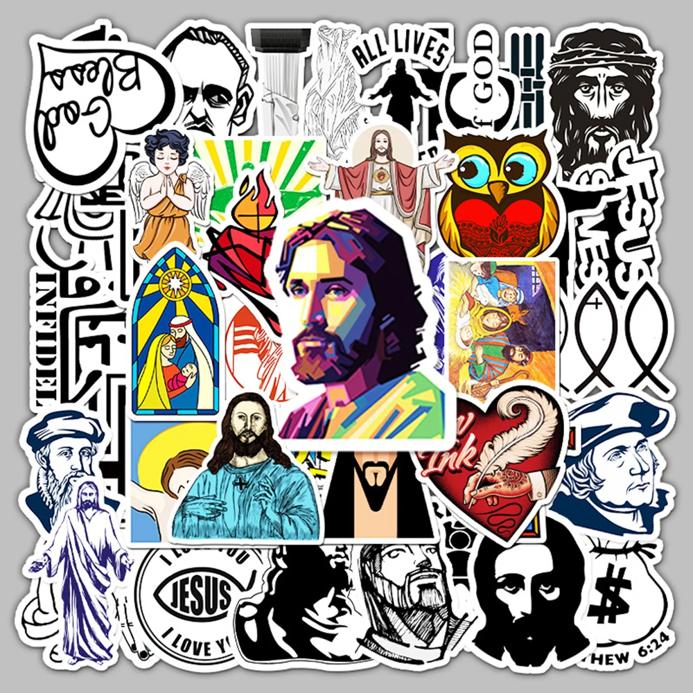 

10/30/50 pcs Creative Church Graffiti Cartoon Stickers Decal Kids Toy DIY Laptop Guitar Luggage Bicycle Waterproof Anime Sticker