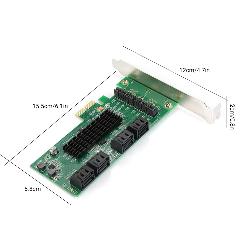 

8-Port PCI-E 2.0X1 to SATA 3.0 Converter PCI SATA III Expresses Controller Adapter Expansion Card for PC Laptop Computer
