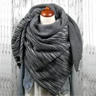 2021, Модный зимний женский шарф, однотонный, в горошек, на пуговицах, мягкие палантины, повседневные теплые шарфы, шали, шарф, бандана для женщин