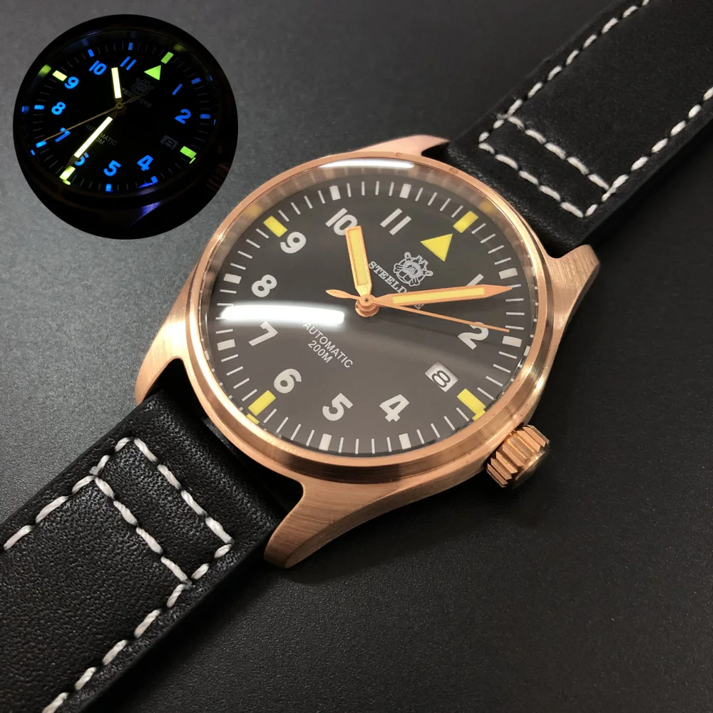 Часы STEELDIVE Мужские механические водонепроницаемые до 200 м с подсветкой|Мужские