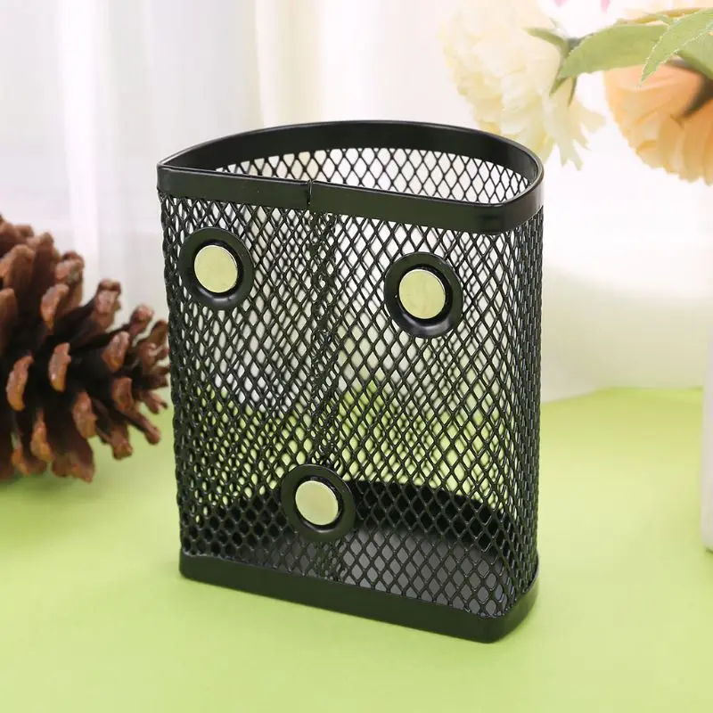 

Metal Wire Mesh Magnetic Basket Storage Box Pen Pencil Makeup Organizer Kitchen R66F
