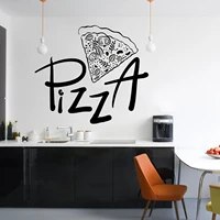 pizzeria logo wall decals door window vinyl stickers pizza restaurant kitchen interior design decor lettering wallpaper dw10585