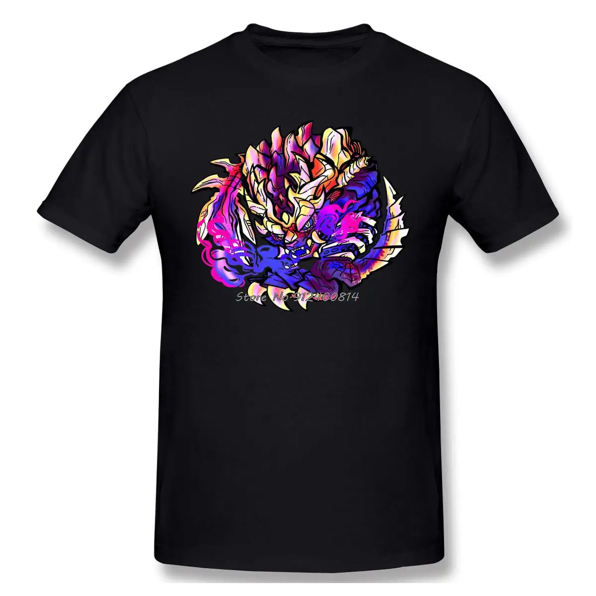 

Magnamalo Print Cotton T-Shirt Monster Hunter Fantasy-themed Action Role-playing Games For Men Fashion Streetwear