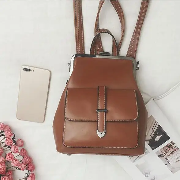 

College Wind Retro Women Backpacks 2020 Fashion New High-quality PU Leather Women Shoulder Bags School bag Travel Books Rucksack