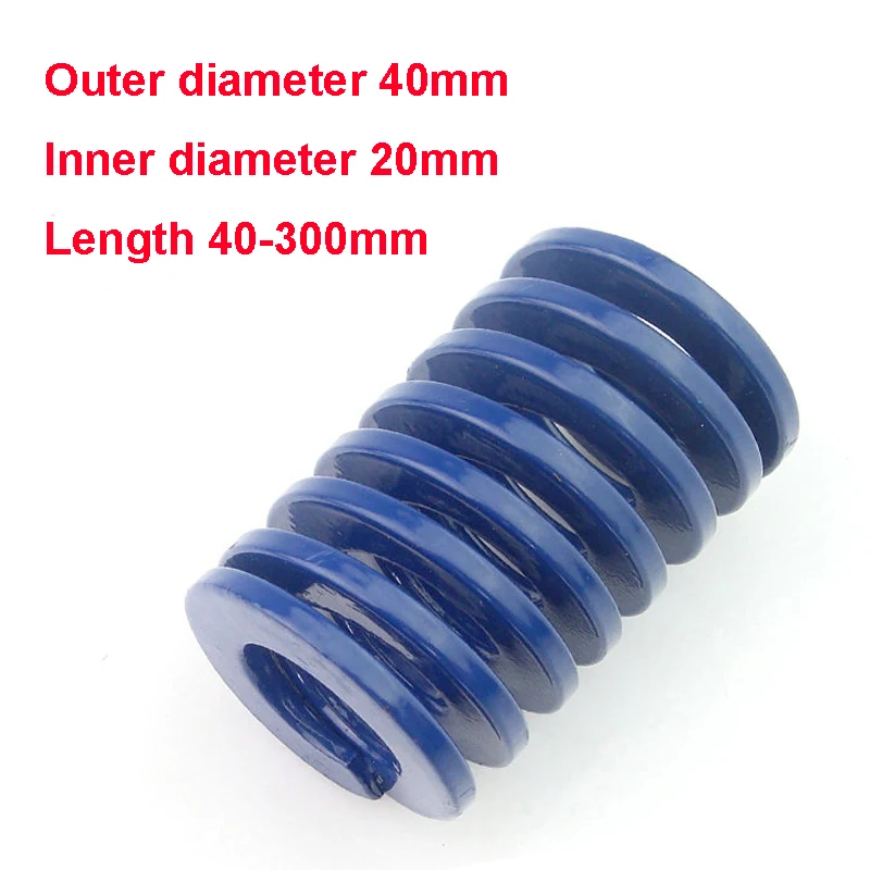 

1PCS Blue Light Load Spiral Stamping Compression Die Spring Outer Diameter 40mm Inner Diameter 20mm Length 40-100mm