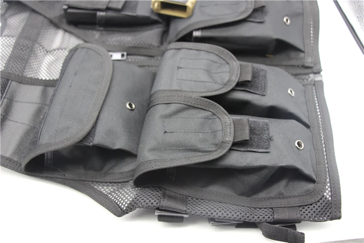 Тактический военный Molle сетчатый жилет Многофункциональный Открытый регулируемый камуфляж черный Быстросохнущий рыболовный жилет охотничья куртка одежда