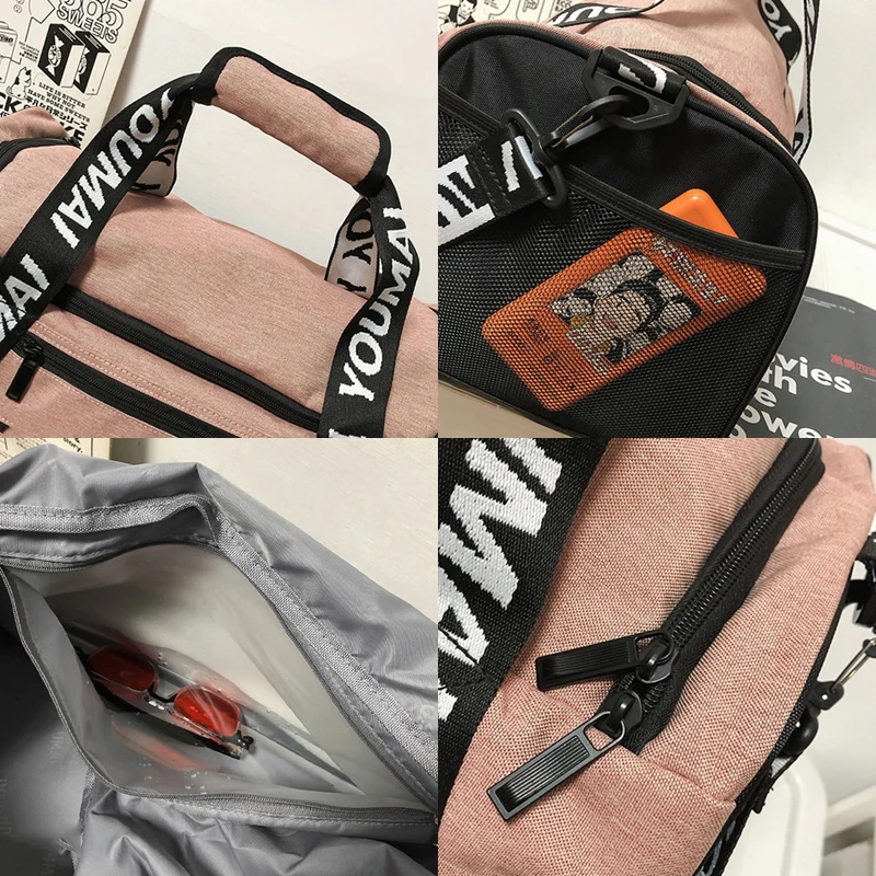 Women's Sports Fitness Yoga Bag Messenger Portable Backpack Large Capacity Dry Wet Separation Swimming Training Bag 2021