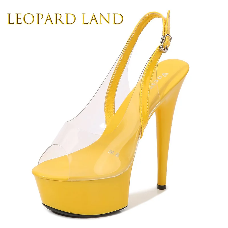 

Leopard Land 8661 series 15cm Heel 4.5cm Platfor Rhinestone Shoes Nightclub Stiletto High Heels 15cm Car Women's Walk Show LFD