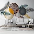 Самоклеящиеся водонепроницаемые Настенные обои на заказ, 3D геометрические перья, фон для телевизора, настенная роспись, обои, наклейки