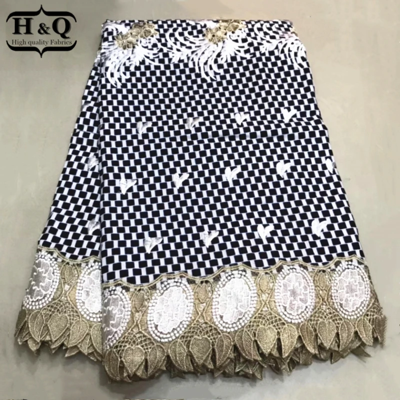 Высококачественная африканская восковая кружевная ткань H &amp Q 6 ярдов/шт. с
