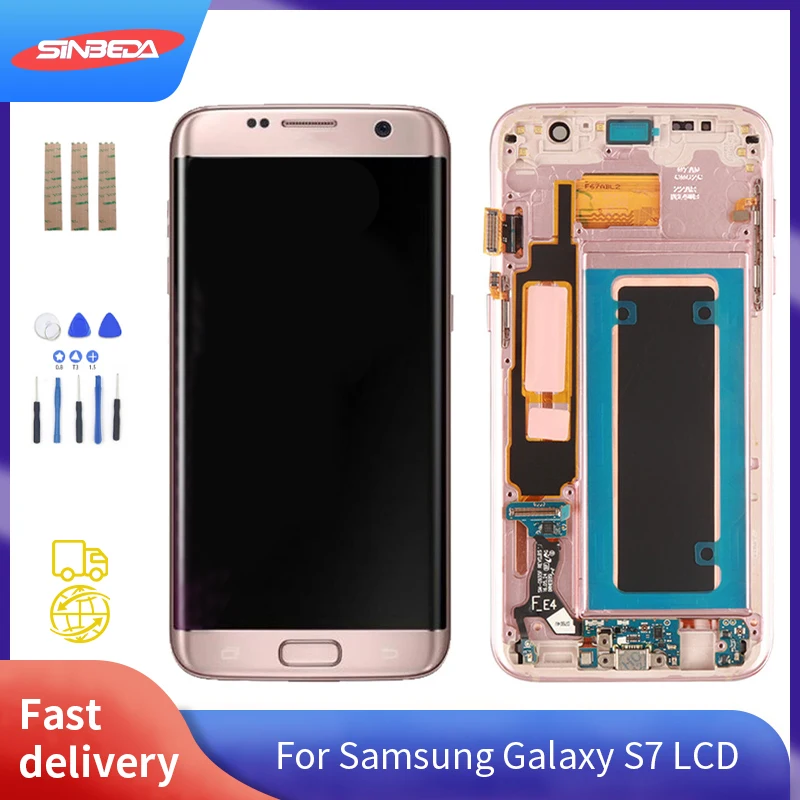 

5.5''Super AMOLED LCD For Samsung Galaxy S7 Edge G935 G935F SM-G935FD No Burn Shadow LCD Display Touch Screen Digitizer Assembly