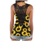 Майка женская кружевная без рукавов, модный ажурный пикантный жилет с круглым вырезом и цветочным принтом, Повседневная в стиле бохо с открытой спиной, # G1