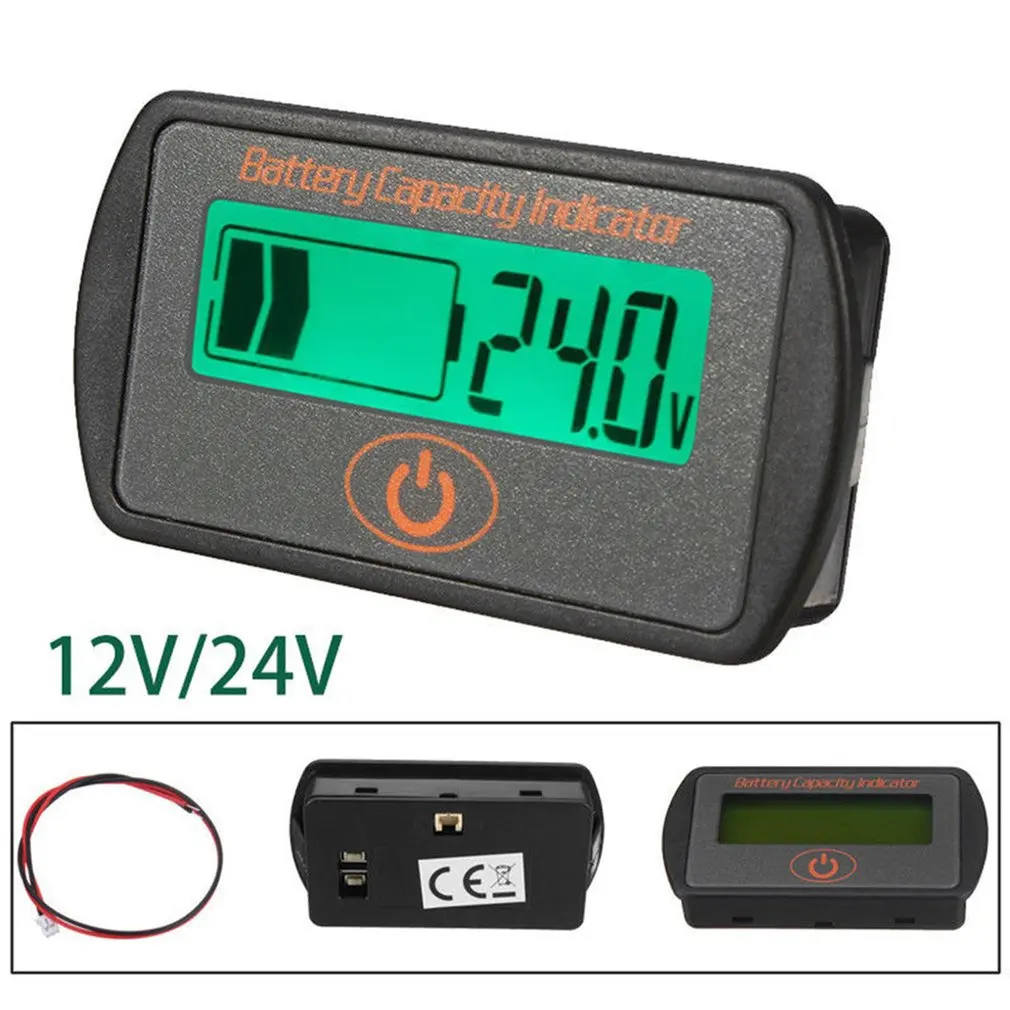

12V Lead Acid Battery Percentage Electricity Meter Voltmeter Electric Quantity Display Power Down Memory Function