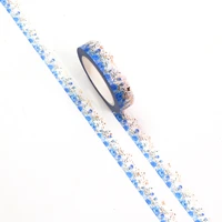 new 1pc 10mm10m foil blue rose decorative washi tape scrapbooking masking tape office supply designer mask washi tape