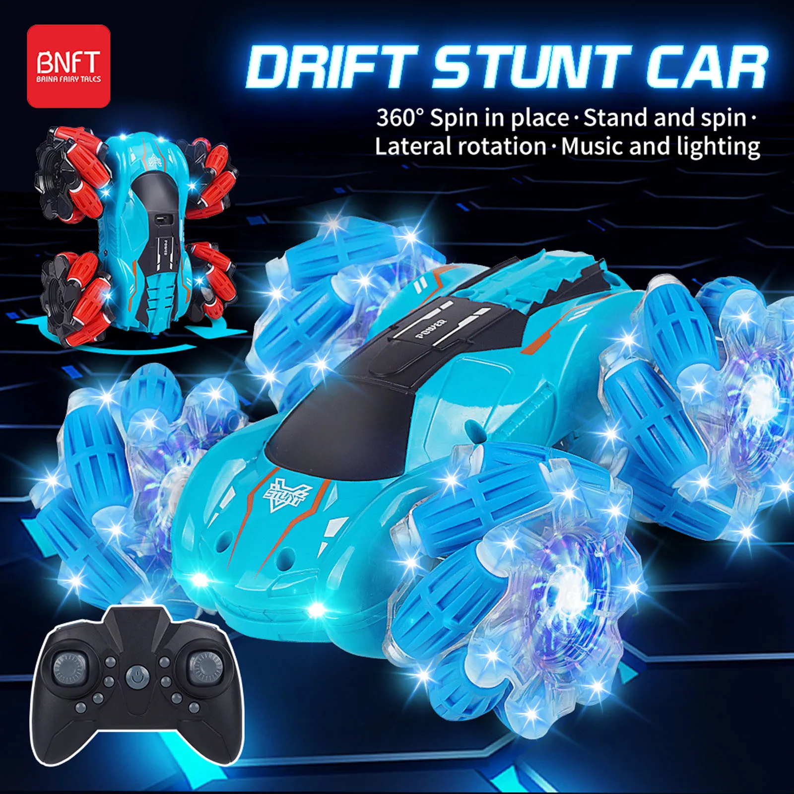 

2,4G Радиоуправляемый автомобиль с дистанционным управлением, трюковая машина, боковой Дрифт, трюковая машина, музыкальный свет, вращение на ...