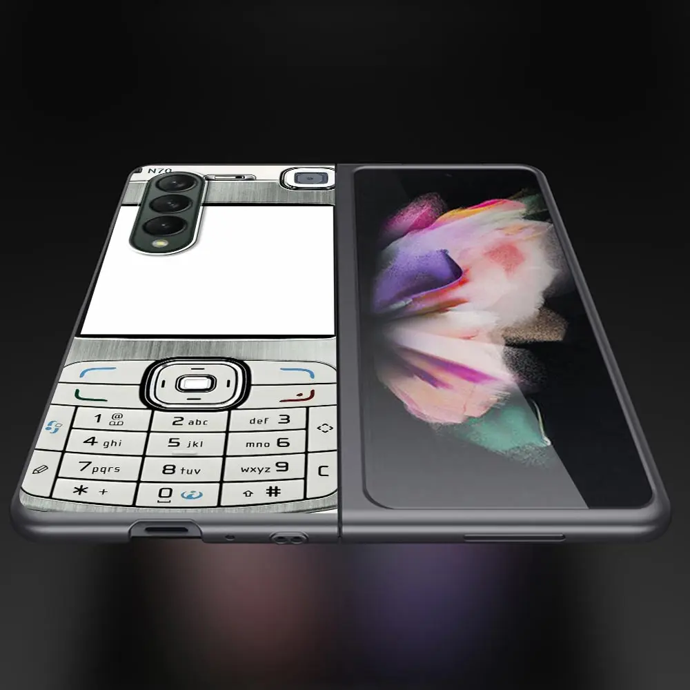 Чехол в стиле ретро для Samsung Galaxy Z Fold 3 Funda чёрный Жесткий ПК ZFold3 Роскошный чехол -